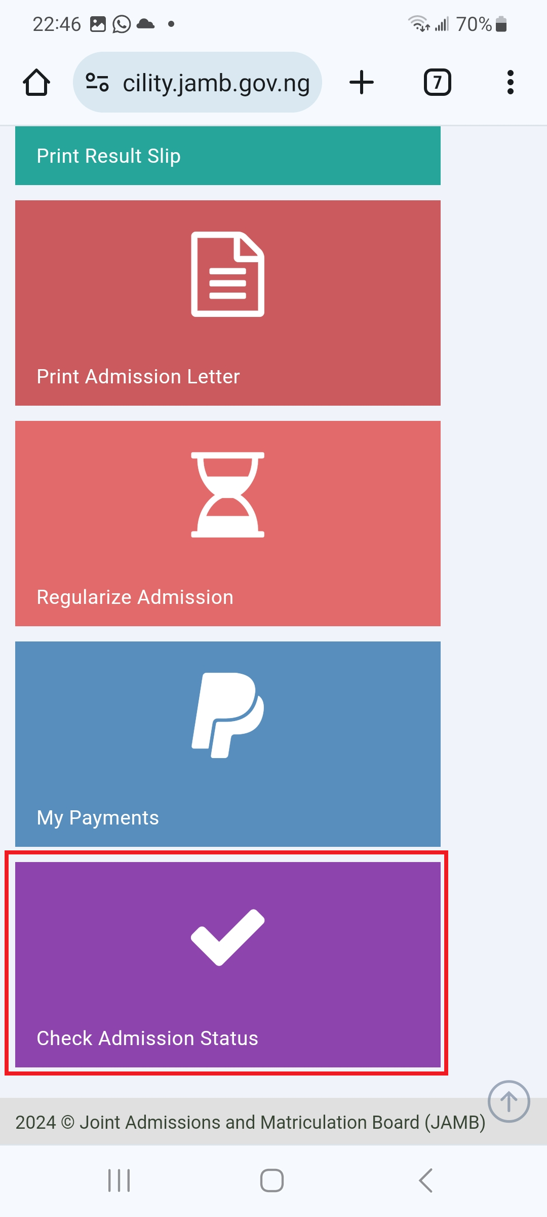 admission