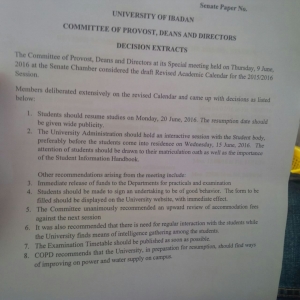 UI Announces Resumption Of Academic Activities