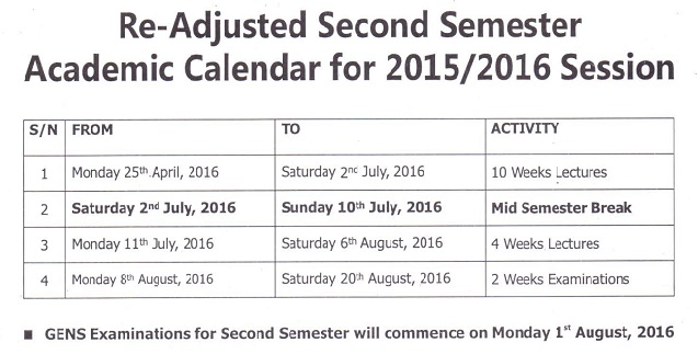 ABU Academic Calendar for 2nd Semester 2015/2016 [Adjusted Version]
